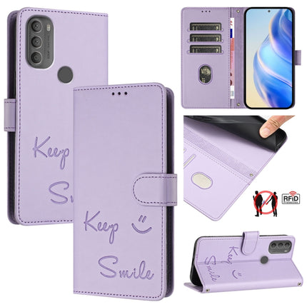 Smile Embossing RFID Leather Phone Case, For Motorola Moto G Power 2022, For Motorola Edge 30 Ultra, For Motorola Moto G71 5G, For Motorola Moto G60/G40 Fusion