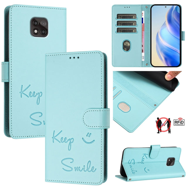 Smile Embossing RFID Leather Phone Case, For Motorola Moto G Power 2021, For Motorola Moto G Play 2021, For Motorola Moto G Stylus 5G 2021, For Motorola Moto G Stylus 2021 4G