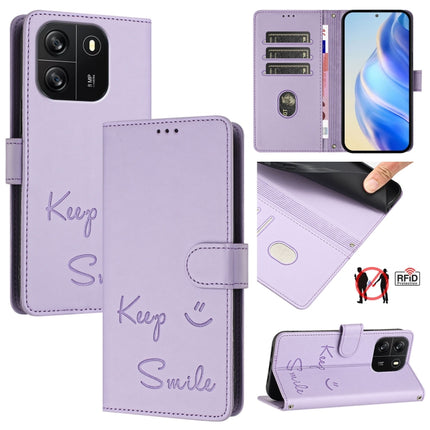 Smile Embossing RFID Leather Phone Case, For Blackview Wave 6C, For Blackview Shark 8, For Blackview A53, For Blackview A52
