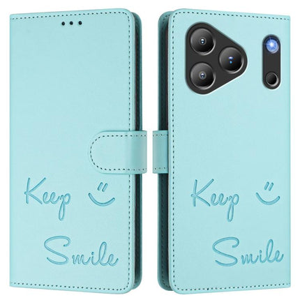 Smile Embossing RFID Leather Phone Case, For Blackview Wave 7C, For Blackview Wave 10, For Blackview Shark 6, For Blackview Oscal Tiger 13