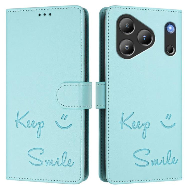 Smile Embossing RFID Leather Phone Case, For Blackview Wave 7C, For Blackview Wave 10, For Blackview Shark 6, For Blackview Oscal Tiger 13
