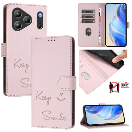 Smile Embossing RFID Leather Phone Case, For Blackview Wave 7C, For Blackview Wave 10, For Blackview Shark 6, For Blackview Oscal Tiger 13