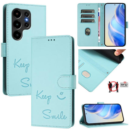 Smile Embossing RFID Leather Phone Case, For Blackview Wave 7C, For Blackview Wave 10, For Blackview Shark 6, For Blackview Oscal Tiger 13