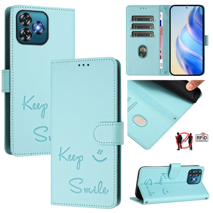Smile Embossing RFID Leather Phone Case, For Oukitel C59 / C59 Pro, For Oukitel C57s, For Oukitel C53, For Oukitel C50