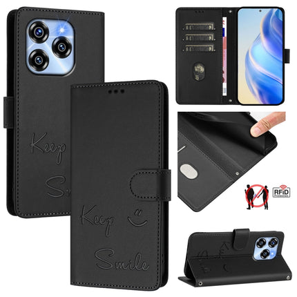 Smile Embossing RFID Leather Phone Case, For Oukitel C59 / C59 Pro, For Oukitel C57s, For Oukitel C53, For Oukitel C50