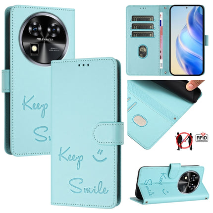 Smile Embossing RFID Leather Phone Case, For Oukitel C37, For Oukitel C51, For Oukitel C38, For Oukitel C36 / C35
