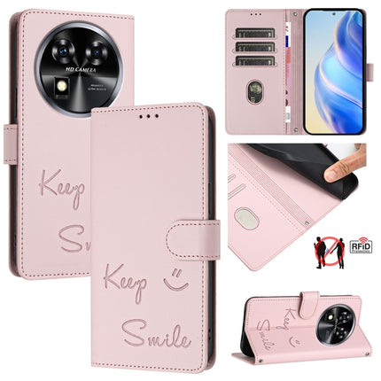 Smile Embossing RFID Leather Phone Case, For Oukitel C37, For Oukitel C51, For Oukitel C38, For Oukitel C36 / C35