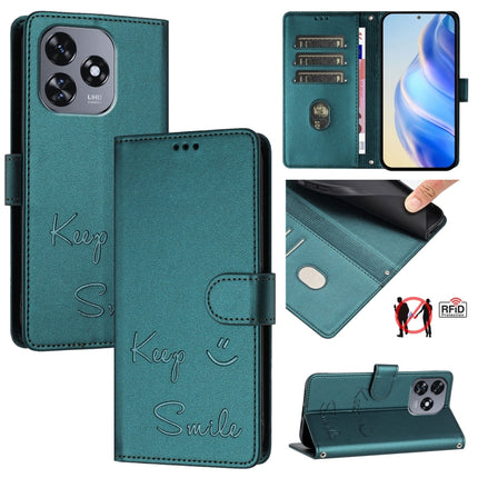 Smile Embossing RFID Leather Phone Case, For Oukitel C37, For Oukitel C51, For Oukitel C38, For Oukitel C36 / C35