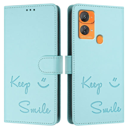Smile Embossing RFID Leather Phone Case, For Oukitel C33