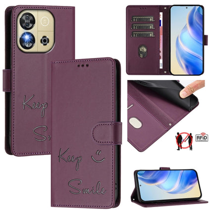 Smile Embossing RFID Leather Phone Case, For Oukitel C59 / C59 Pro, For Oukitel C57s, For Oukitel C53, For Oukitel C50