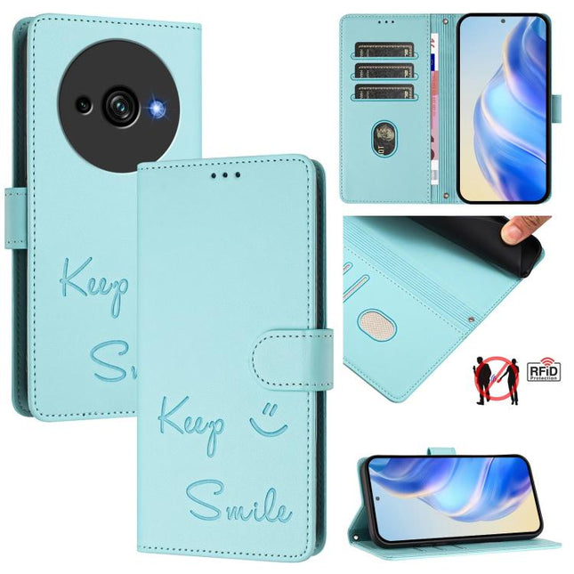 Smile Embossing RFID Leather Phone Case, For Oukitel C59 / C59 Pro, For Oukitel C57s, For Oukitel C53, For Oukitel C50