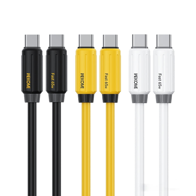 WK WDC-28 Elastic Genuine Silicone 1m PD65W Type-C to Type-C Fast Charging Data Cable