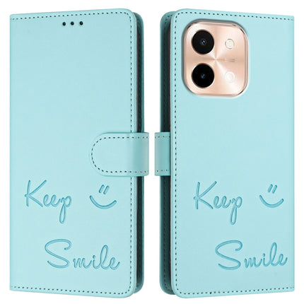 Smile Embossing RFID Leather Phone Case, For vivo Y28 4G, For vivo Y38 5G, For vivo Y20 / Y20i / Y20S / Y11S, For vivo Y12S / iQOO U1x