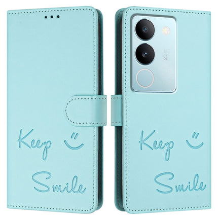 Smile Embossing RFID Leather Phone Case, For vivo V29 5G Global / V29 Pro, For vivo Y17S 4G Global, For vivo Y17S 5G India, For vivo Y02A 4G / Y02 4G