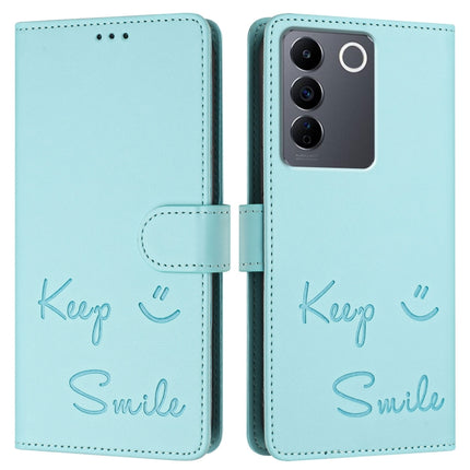Smile Embossing RFID Leather Phone Case, For vivo V27E 4G Global, For vivo T2 4G Global, For vivo Y72 5G / iQOO Z3 / Y52 5G, For vivo Y22S 4G Global