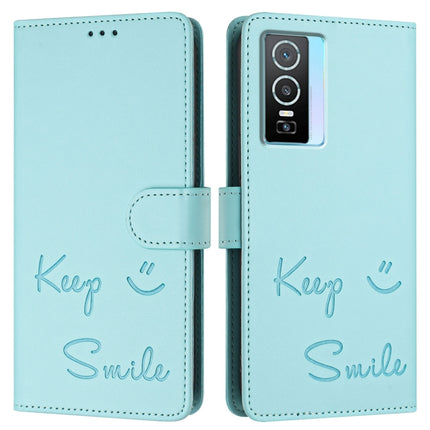 Smile Embossing RFID Leather Phone Case, For vivo Y76 5G, For vivo Y51 2020 India, For vivo Y31 4G 2021 India, For vivo Y53S 4G / Y51A 2021