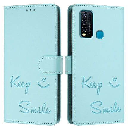 Smile Embossing RFID Leather Phone Case, For vivo Y30 4G Global, For vivo Y19 / U3 / Y5S / Z5i / U20, For vivo Y17 / Y15 / Y12 / Y11, For vivo Y35 4G Global