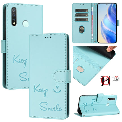 Smile Embossing RFID Leather Phone Case, For vivo Y30 4G Global, For vivo Y19 / U3 / Y5S / Z5i / U20, For vivo Y17 / Y15 / Y12 / Y11, For vivo Y35 4G Global