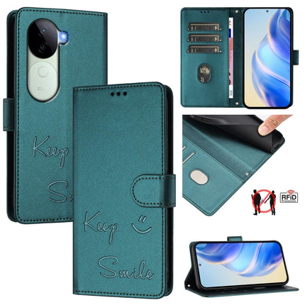 Smile Embossing RFID Leather Phone Case, For vivo S20 5G, For vivo S20 Pro 5G, For vivo V40 Lite 5G IDN, For vivo V40e 5G India