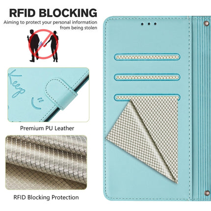 Smile Embossing RFID Leather Phone Case, For vivo Y300 Pro, For vivo iQOO Z9s Pro 5G India, For vivo S19 Pro, For vivo S19