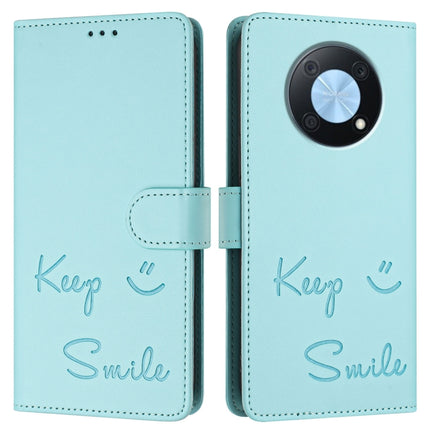 Smile Embossing RFID Leather Phone Case, For Huawei nova Y90, For Huawei Enjoy 50 4G, For Huawei nova Y70 Plus, For Huawei nova 9 SE