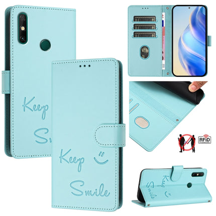 Smile Embossing RFID Leather Phone Case, For Huawei P50, For Huawei P smart 2021 4G