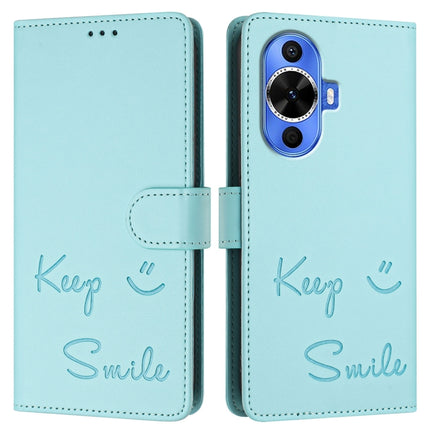 Smile Embossing RFID Leather Phone Case, For Huawei nova 12s 4G Global, For Huawei Pura 70 Pro, For Huawei Pura 70, For Huawei Mate 60 Pro / 60 Pro+