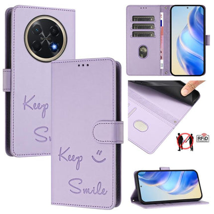 Smile Embossing RFID Leather Phone Case, For Huawei nova 16z, For Huawei nova 16, For Huawei Pura 90 Pro Max, For Huawei Pura 90 Pro