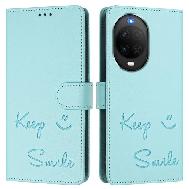 Smile Embossing RFID Leather Phone Case, For Huawei nova 16z, For Huawei nova 16, For Huawei Pura 90 Pro Max, For Huawei Pura 90 Pro