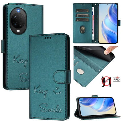 Smile Embossing RFID Leather Phone Case, For Huawei nova 16z, For Huawei nova 16, For Huawei Pura 90 Pro Max, For Huawei Pura 90 Pro
