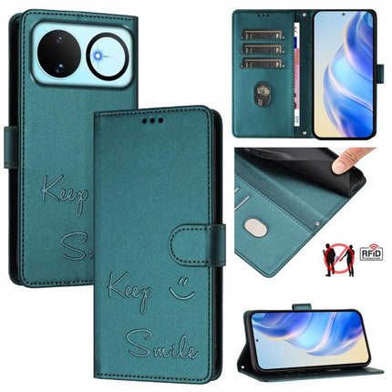 Smile Embossing RFID Leather Phone Case, For Huawei nova 16z, For Huawei nova 16, For Huawei Pura 90 Pro Max, For Huawei Pura 90 Pro
