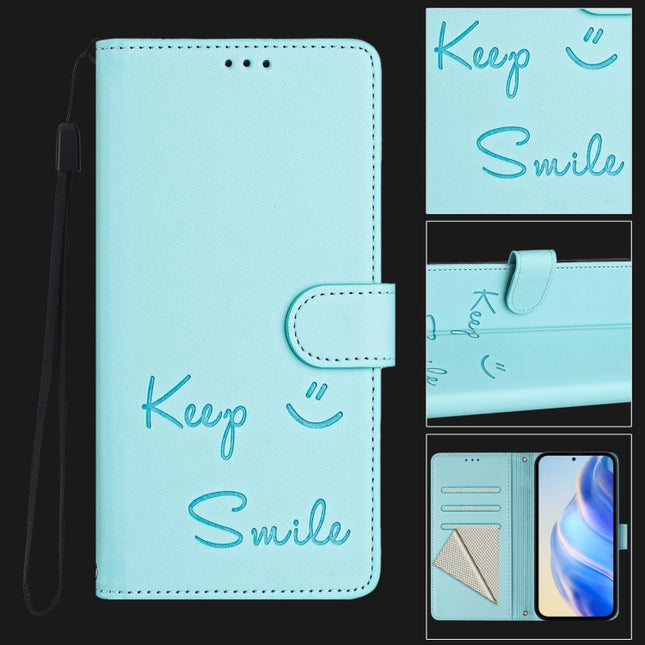 Smile Embossing RFID Leather Phone Case, For Xiaomi Poco F6 5G, For Xiaomi Poco C61, For Xiaomi Poco M6 Pro 4G, For Xiaomi Poco X6 Neo