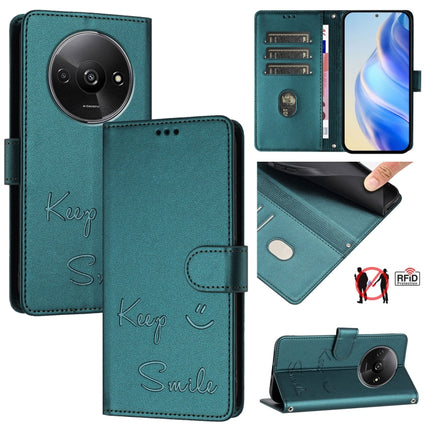 Smile Embossing RFID Leather Phone Case, For Xiaomi Poco F6 5G, For Xiaomi Poco C61, For Xiaomi Poco M6 Pro 4G, For Xiaomi Poco X6 Neo