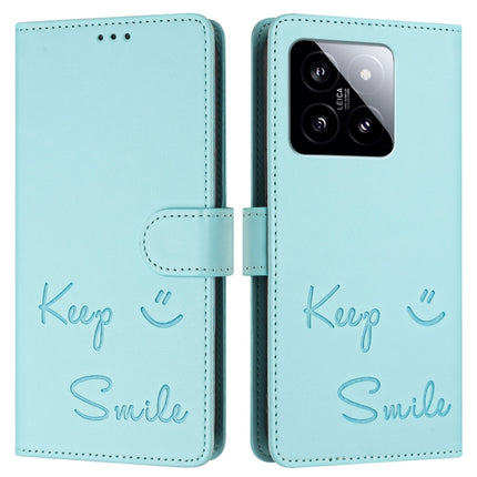 Smile Embossing RFID Leather Phone Case, For Xiaomi 14, For Xiaomi Poco M6 Pro 5G, For Xiaomi 13T / 13T Pro, For Xiaomi Poco X4 GT