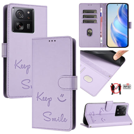 Smile Embossing RFID Leather Phone Case, For Xiaomi 14, For Xiaomi Poco M6 Pro 5G, For Xiaomi 13T / 13T Pro, For Xiaomi Poco X4 GT