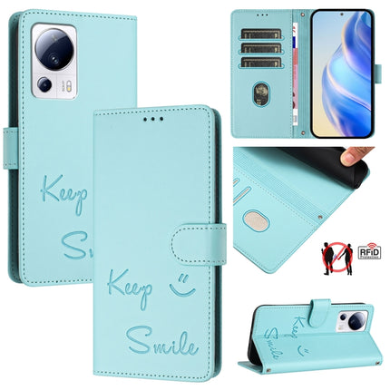 Smile Embossing RFID Leather Phone Case, For Xiaomi Civi 3, For Xiaomi 13 Lite / Civi 2, For Xiaomi 13 Pro, For Xiaomi 13