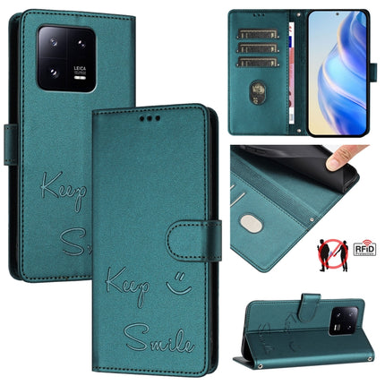 Smile Embossing RFID Leather Phone Case, For Xiaomi Civi 3, For Xiaomi 13 Lite / Civi 2, For Xiaomi 13 Pro, For Xiaomi 13