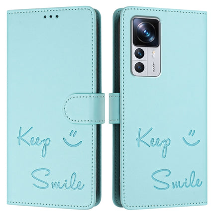 Smile Embossing RFID Leather Phone Case, For Xiaomi 12T / 12T Pro, For Xiaomi Poco M4 5G / Poco M5 4G, For Xiaomi Poco M5s, For Xiaomi 12S Ultra