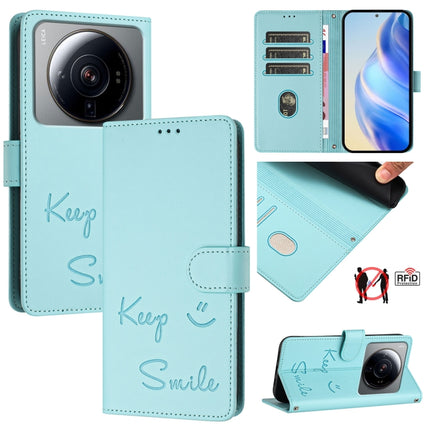 Smile Embossing RFID Leather Phone Case, For Xiaomi 12T / 12T Pro, For Xiaomi Poco M4 5G / Poco M5 4G, For Xiaomi Poco M5s, For Xiaomi 12S Ultra