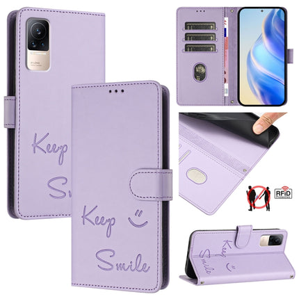 Smile Embossing RFID Leather Phone Case, For Xiaomi Poco C40, For Xiaomi Civi 1S, For Xiaomi Poco M4 Pro 5G, For Xiaomi Poco M4 Pro 4G