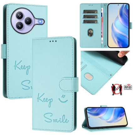 Smile Embossing RFID Leather Phone Case, For Xiaomi 17 Max 5G, For Xiaomi 17T Pro 5G, For Xiaomi Poco M7 4G 169mm, For Xiaomi Civi 5 Pro 5G