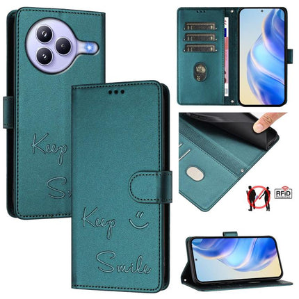 Smile Embossing RFID Leather Phone Case, For Xiaomi 17 Max 5G, For Xiaomi 17T Pro 5G, For Xiaomi Poco M7 4G 169mm, For Xiaomi Civi 5 Pro 5G