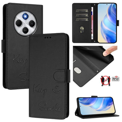 Smile Embossing RFID Leather Phone Case, For Xiaomi 15S Pro 5G, For Xiaomi Poco M7 5G / C75 4G, For Xiaomi Poco X7 5G / Redmi Note 14 Pro 5G, For Xiaomi 15 Ultra