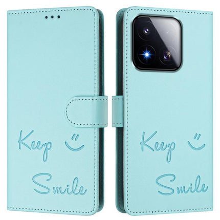 Smile Embossing RFID Leather Phone Case, For Xiaomi 17 Max 5G, For Xiaomi 17T Pro 5G, For Xiaomi Poco M7 4G 169mm, For Xiaomi Civi 5 Pro 5G