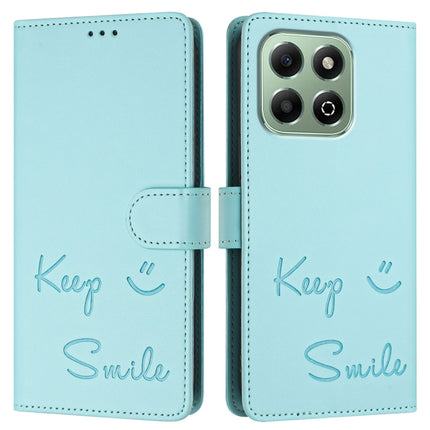 Smile Embossing RFID Leather Phone Case, For Honor X6b, For Honor 200, For Honor 200 Pro, For Honor 200 Lite Global
