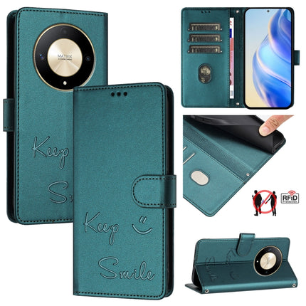 Smile Embossing RFID Leather Phone Case, For Honor X8b 4G Global, For Honor Magic6 Lite 5G Global, For Honor X9b 5G Global, For Honor Play 50 Plus 5G