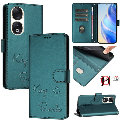 Smile Embossing RFID Leather Phone Case, For Honor 90 5G, For Honor X7a 4G/Play7T 5G, For Honor Magic5 Pro, For Honor X8a 5G Global
