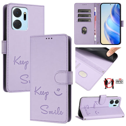 Smile Embossing RFID Leather Phone Case, For Honor 90 5G, For Honor X7a 4G/Play7T 5G, For Honor Magic5 Pro, For Honor X8a 5G Global