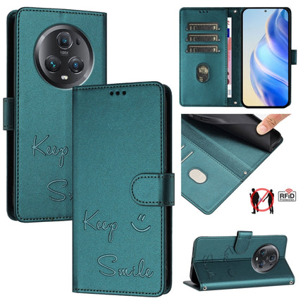 Smile Embossing RFID Leather Phone Case, For Honor 90 5G, For Honor X7a 4G/Play7T 5G, For Honor Magic5 Pro, For Honor X8a 5G Global
