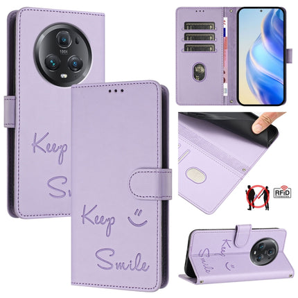 Smile Embossing RFID Leather Phone Case, For Honor 90 5G, For Honor X7a 4G/Play7T 5G, For Honor Magic5 Pro, For Honor X8a 5G Global